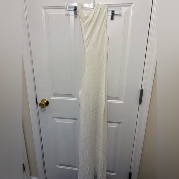 Silk Roads By Adriana Iglesias Wendi Terry Maxi Dress In White Bridal Cutout M - Picture 8 of 8